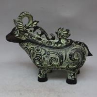 Rare Old Chinese Han dynasty bronze sheep censer,best collection&amp;adornment,free shipping