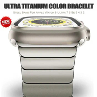 Titanium Color Band For Apple Watch Ultra 2 49mm Series 9 45mm 44mm 42mm Link Bracelet For iWatch 8 7 6 5 4 Stainless Steel Band