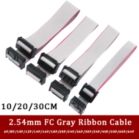 1Pcs JTAG ISP Gray Flat Ribbon Data Cable 2.54mm Pitch FC 6/8/10/12/14/16/18/20/24/30/34/40/50/60/64 Pin For DC3 IDC BOX HEADER