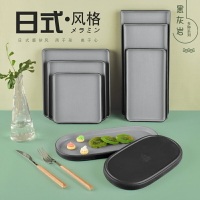 密胺磨砂正方形燒烤盤子商用塑料壽司平盤仿瓷創意西點盤菜盤餐具