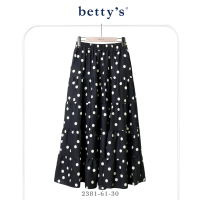 【betty’s 貝蒂思】腰鬆緊點點蛋糕裙(黑色)