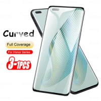 3-1Pcs Curved Cover Glass For Honor Magic5 Pro Tempered Protective Glass Magic 5 Lite Magic5Pro Magic5Lite 5G Screen Protector