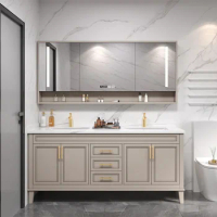 American luxury bathroom cabinet mirror cabinet combination slate solid wood bathroom cabinet bathroom washstand hand washing ba