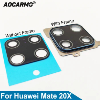 Aocarmo Rear Back Camera Lens Glass + Frame Ring Holder + Adhesive Sticker Replacement Part For Huawei Mate 20X Mate20X EVR-AL00