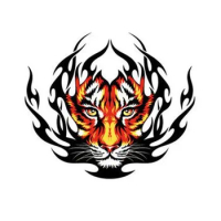 Funny Tiger Flame Creativity Car Sticker Automobiles Motorcycle Exterior Accessories PVC Decals for Toyota Honda Lada
