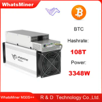 New asic miner WhatsMiner M30S++ 108T Hashrate 3348W new BTC Miner with 1 year Warranty good miner