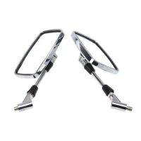 Chrome Rearview Mirror Motorcycle Accessories 10mm Universal Rectangle Bike Electric Scooter Side Rear View for Vespa Ducati ...
