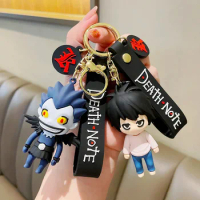 Newest Cartoon Anime DEATH NOTE Action Figures Keychains Key Chain Key Ring Kawaii Silicone Handbag Car Pendants Toys Gifts