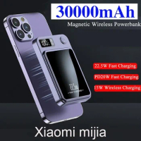 30000mAh Magnetic Qi Wireless Charger Power Bank 22.5W Mini Powerbank for IPhone Huawei Fast Charging