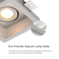 SANDIY Recessed Ceiling Lights Plaster Spotlights GU10 Led Spot Lamp Gypsum Downlights Square Ceiling Luminaire Home Lighting