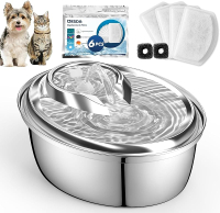 ORSDA Cat Water Fountain Stainless Steel 2L  Fountain for Cats Inside Dog Water Dispenser Automatic 