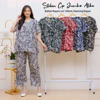 AISY BATIK/SETELAN CELANA PANJANG/ CP JUMBO LUBNA pelangi