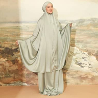 Lozy Hijab - Medina Prayer Set New Series (Mukena Polos Bahan Satin Silk Ringan Adem) Sage