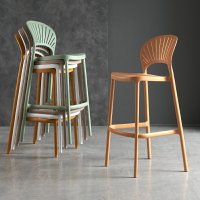 吧台椅 高腳椅 餐吧椅 北歐設計師吧台椅現代簡約輕奢塑料吧椅堆疊網紅酒吧戶外高腳凳子『FY00498』