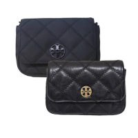 【TORY BURCH】WILLA 菱格紋肩背斜背腰包三用包(霧黑/金色/母親節送禮)