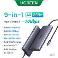 New UGREEN USB C Docking Station 13 In 1 4K Triple Display Dual HDMI 10Gbps USB C HUB 100W PD SD/TF