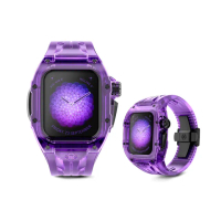 【Golden Concept】Apple Watch 45mm 保護殼 RSTR45 深紫錶殼/深紫橡膠錶帶(鈦合金/高密度矽橡膠)
