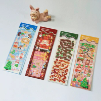 Kawaii Christmas Santa Snowman Ribbon Decorative Stickers Scrapbooking Journal DIY Greeting Cards Collage Gift Stationery