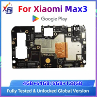 100% Original Motherboard For Xiaomi Mi MAX3 MAX 3 Mainboard Replacement Fully Tested Global Version 64GB 128GB ROM