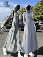 防曬衣女夏季2025新款長款全身騎車冰絲修身防曬服防紫外線罩衫
