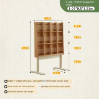 Solid Wood Bookshelf Floor-Standing Rack Simple Display Internet Celebrity Books and Newspapers Picture Book Rack