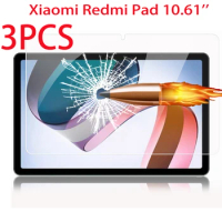 3PCS Tempered Glass For Xiaomi Redmi Pad 10.6 inch Explosion-Proof Film Screen Protector for Redmi Pad 2022 Protective Film