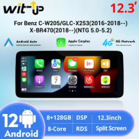 Wit-Up For Benz C-W205 GLC-X253 X-BR470 Touch Screen Android 12 GPS Navi CarPlay Autoradio Car Stereo Multimedia Audio Receiver