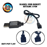 Kabel USB / Kabel Casan Baterai soket hitam 3 PIN