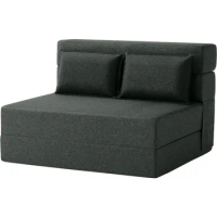 Convertible Folding Sofa Bed - Sleeper Chair with Pillow, Modern Linen Fabric Floor &amp; Futon Couch, Foldable Mattress