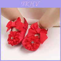 Baby Girl Shoes With Flower And Bow Decorations For 0 6 Month Girls