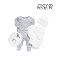 【Mamas &amp; Papas】未來聲樂家-連身衣/包屁衣/圍兜/帽子4件組(4種尺寸可選)