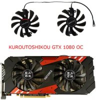 2Pcs/Set,GPU Video Card Fan,Graphics Card Cooling,For KUROUTOSHIKOU GTX 1070Ti GALAKURO WHITE,For KUROUTOSHIKOU GTX 1080 OC