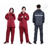 New alitech raincoat for adults with reflective stripe models hooded coat rain suit waterproof rain