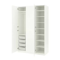 PAX/FORSAND 衣櫃/衣櫥, 白色/白色, 150x60x236 公分