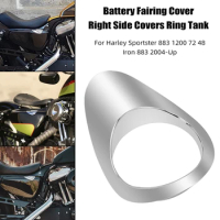 Motorcycle Battery Fairing Cover Tank Right Side Covers Ring For Harley Sportster 883 1200 72 48 Forty Eight Iron 883 2004-Up