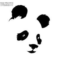 Volkrays Personaity Car Sticker Panda Bear Animal Motorcycle Accessories Reflective Sunscreen Vinyl Decal Black/Silver,13cm*11cm
