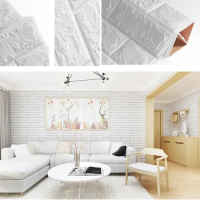 Home Decor PE Foam 3D Wallpaper DIY Wall Stickers Wall Decor Embossed Brick Stone Living Room