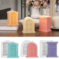 European House Shape Candle Mold DIY Epoxy Resin Cement Clay Gypsum Casting Ornaments Silicone Crafts Mold Home Decoration Table