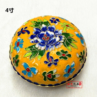 老北京景泰藍掐絲琺瑯首飾盒印泥盒老貨粉盒景泰藍粉盒禮品送友人