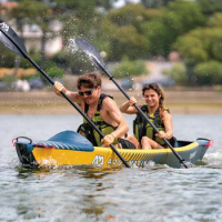 AQUA MARINA TOMAHAWK kayak inflatable boat canoe pvc dinghy raft paddle pump seat pressure gauge drop stitch material