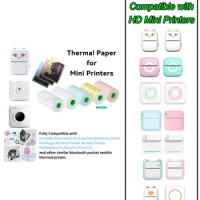 HD Mini Thermal Paper Labels Sticker Colors Photo Papers 56mm Rolls For PeriPage Paperang Meow Phomemo Niimbot Portable Printer