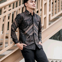 Kemeja Batik Pria Lengan Panjang Size M L XL XXL Premium Seragam batik pria Seragam Batik Kantor Bat