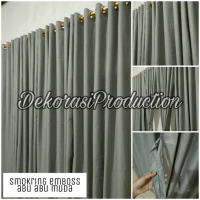 GORDEN SMOKRING 12 RING 6 GELOMBANG MOTIF EMBOS ABU POlOS/ GORDEN JENELA POLOS/ GORDEN PINTU EMBOS A