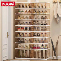 Yuumi install-free foldable transparent HD arcylic display shoe box kotak kasut shoe rack cabinet to