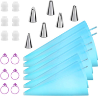 Reusable Piping Bags and Tips Set Cake Decorating Tools with Icing Pastry Bags Icing Bags Tips Coupl