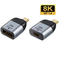 USB C To DisplayPort1.4 Adapter Thunderbolt3/4 Type-C To DP/miniDP 8K@60Hz Video Converter Compatible with Macbook IPad Pro