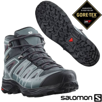 索羅門 SALOMON 女 X Ultra Pioneer Mid GTX 防水透氣耐磨中筒登山鞋_黑/綠/紅