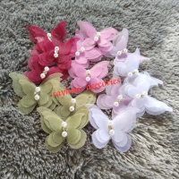 bunga organza motif kupu kupu/5pcs