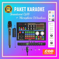 Paket Karaoke Komplit Soundcard Dj18 dengan mic bluetooth wireless set Paket komplit Live streaming 