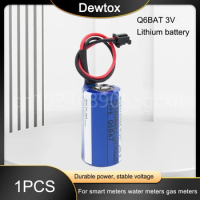 1PCS Q6BAT 3V 1800mAh CR17335 ER2/3A PLC Lithium Batteries with Plug for Mitsubishi CR17335SE-R Industrial Battery Long Lasting